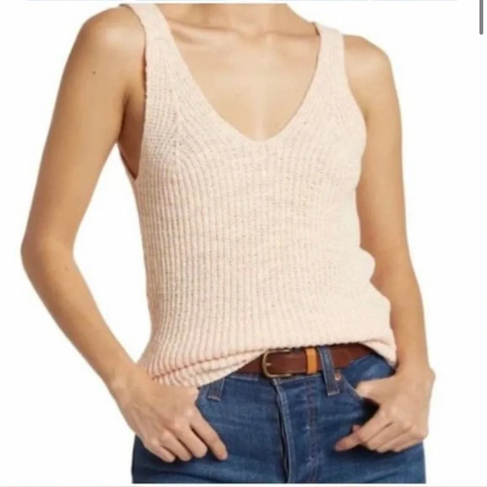Madewell Monterey Sweater Tank in Pink Size XS Light Pink Blush - Picture 1 of 10